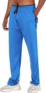 Men's Lightweight Elastic Cotton Sweatpants Gym Running Slim Fit Streetwear with Side Zipper Pockets and <b>Drawstring</b> <b>Trousers</b> - Product Image 6
