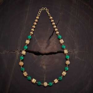 Collier Mala antique 158352 en bois religieux avec motifs de boules de diamant, de chiffres et de fleurs, et pompon, pour cadeaux, fiançailles, ou à porter avec un pull - Product Image 1