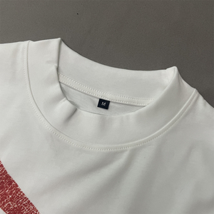 T-shirt court Boxy Fit en coton épais pour homme T-shirt court oversize à épaules tombantes design vieilli tricoté avec logo personnalisé - Product Image 3