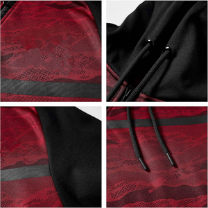 Sweat à capuche Color Block pour homme-Sweat à capuche en molleton ultra-lourd à fermeture éclair avec poche kanga - Product Image 4