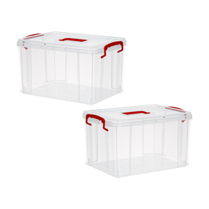 กล่องเก็บอาหารทรงสี่เหลี่ยม6577พร้อมฝาปิดกันฝุ่นภาชนะเก็บอาหารหลายขนาด - Product Image 1