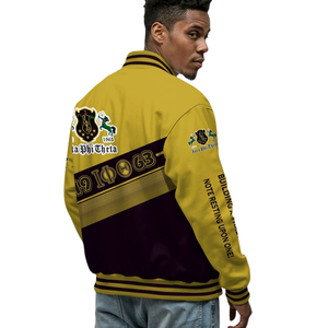 Iota Phi Theta 1963 Greek Life Varsity Jacket Brown Gold Letterman Jacket Fraternity Apparel Classic College Outerwear - Product Image 5