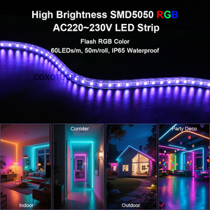 Tira de luces LED RGB <span class=keywords><strong>SMD</strong></span> 5050, IP65, 50M, 10M, cambio de Color, PVC, alto lumen, decoración de fiesta de Navidad, iluminación de cinta <span class=keywords><strong>Flexible</strong></span> - Product Image 2