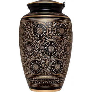 Premium Quality Metal Cremation Urn Black And Gold Funeral Cremation Urns Home Decoration <b>For</b> Women And Man Best <b>Ash</b> Urns - Product Image 2