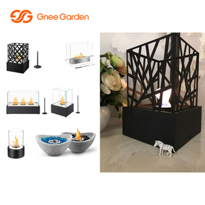 Foyer d'extérieur au design moderne avec dessus de table en bioéthanol Vente en gros Béton Ciment Foyer de table en verre - Product Image 2