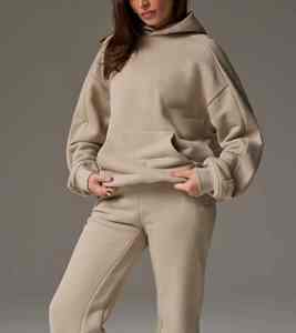 Conjunto Deportivo de 2 Piezas con Sudadera con Capucha y Pantalones Deportivos Holgados, 100% Algodón, Estilo Casual, Nuevo y Popular en 2026, con Logotipo Personalizado Impreso, OEM - Product Image 4