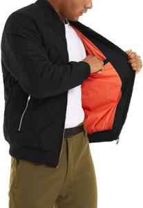 Veste bomber unisexe décontractée confortable en polaire à col montant réversible imperméable de couleur unie avec fermeture éclair - Product Image 4