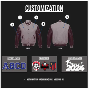 <b>Women</b> Letterman Vintage College Baseball <b>Jacket</b> For Men Varsity <b>Jacket</b> Chenille Embroidery Patch Leather <b>Jackets</b> for Winter - Product Image 5