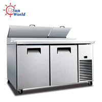 Etabli 3 portes 3 portes sous le comptoir salade pizza méga top comptoir sandwich réfrigérateur table de préparation réfrigérateur congélateur refroidisseur