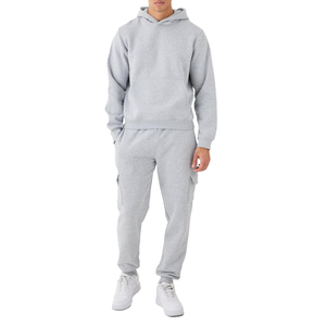 Custom <b>light</b> grey sweatsuit factory manufactured wholesale heavyweight side pocket tracksuits for men - Product Image 1