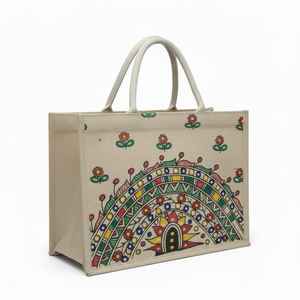 Bolsa de Compras de Viaje con Asas de Cuerda y Estampados de Animales de Yute, con Cierre de Cremallera, de Royal Fabric - Product Image 1