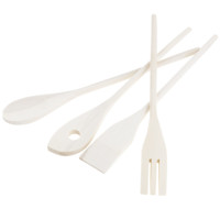 Set van 4 houten keukengerei, kookgerei & schepaccessoires voor thuiskeuken, spatel & lepel design