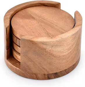 Eco-Friendly Walnut Coasters <b>Set</b> Durable Natural Wooden Mats & Pads Stylish & Stylish by Crescent Crafts - Product Image 4