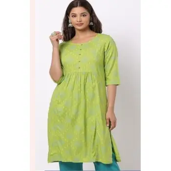 Trendy Indian Style Block Printed Simple Fancy Kurtis Cotton Casual Wear Dress For Ladies Summerwear Readymade Suit for Ladies