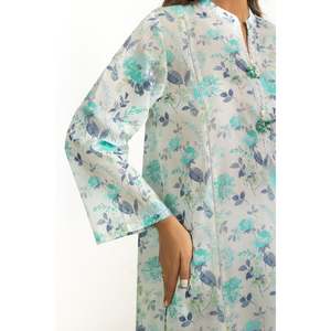 Conjunto Coordinado IUSTTS-1124 Transpirable y Moderno con Estampado Floral, Cuello Mandarín, Cierre de Cremallera, Largo hasta el Suelo, para Eventos Casuales, Bodas y Fiestas, Talla XS - Product Image 3