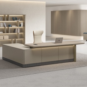 Modern Luxury Extendable Executive <b>Desk</b> Wooden Office Table <b>Large</b> CEO Manager Table High End Boss <b>Desk</b> Commercial Executive Offi - Product Image 3