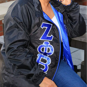 Veste coupe-vent Zeta Phi Beta sur mesure, veste de coach, veste d'hiver en tissu pour hommes, veste coupe-vent vierge - Product Image 6