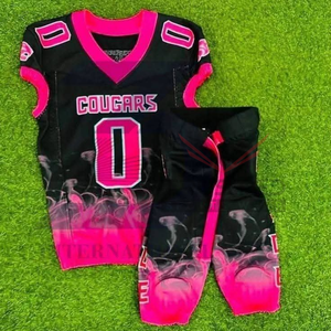 Conjunto de Uniforme de Fútbol Americano de Manga Corta, Secado Rápido y Transpirable, con Impresión por Sublimación Personalizable, Servicio OEM - Product Image 3