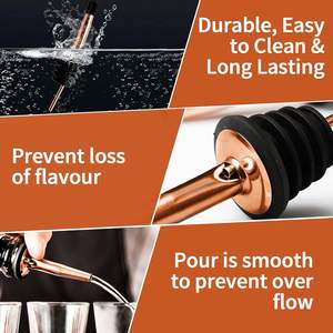 Offre Spéciale Logo personnalisé en acier inoxydable vitesse bouteille de vin verseur bouchon conique bec en Silicone pour huile d'olive vinaigre accessoire - Product Image 2