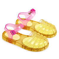 Sandales d'été en PVC à motif arête de poisson pour enfants, chaussures transparentes de princesse, sandales romaines en gelée, polyvalentes et tendance pour la plage