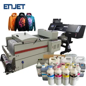600mm DTF machines Digital DTF Pet Film Printer with 2 I3200 Print Heads with powder shaking dryer