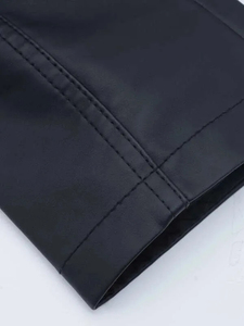 Custom Made Canvas Leather <b>Jacket</b> for <b>Men</b> Genuine Sheepskin Stand Collar <b>Long</b> Sleeves Moto & Biker Style Winter Bomber <b>Jacket</b> - Product Image 4