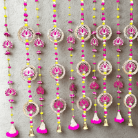 Hiasan Dinding Buatan Tangan Motif Teratai Gotta Patti dengan Desain Pola Lonceng untuk Dekorasi Pernikahan, Festival, Pesta, Dekorasi