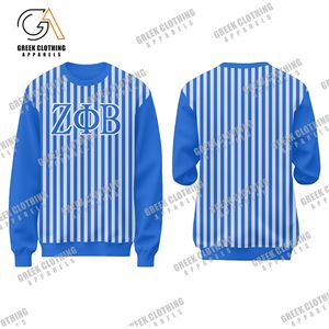 Zeta Phi Beta sweat bleu Royal les liens incorporés col rond élégant grec vêtements femmes HBCU héritage Style automne mode - Product Image 6