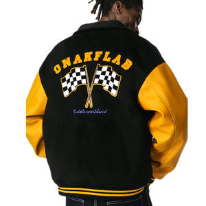 Newly Designed Winter Wool <b>Fabric</b> with Hooded Letterman Varsity Jacket for Men Embroidered Chenille - Product Image 3