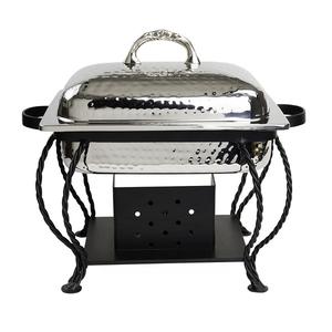 Juego de chaffling para Buffet, calentador de comida de 6 cuartos con acentos dorados, forma redonda, fabricante y venta al por mayor - Product Image 4