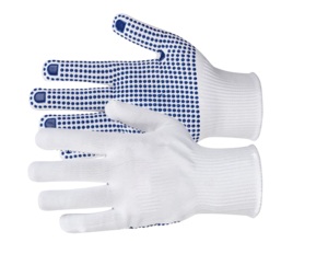 Best-seller Gants de sécurité en coton blanc robuste Revêtement de construction en PVC à pois simple face Bonne prise en main pour les garages d'extérieur - Product Image 5