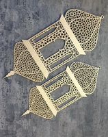 Ensemble de lanternes islamiques de luxe avec des découpes géométriques complexes Décoration de sol pour le Ramadan Unique