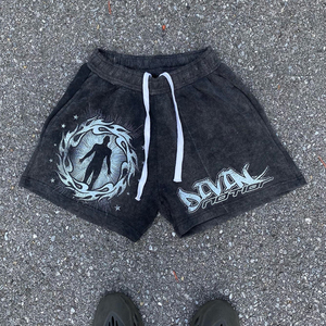 Ensemble short unisexe en coton épais dernière tendance de qualité supérieure Ensemble d'été 2 pièces personnalisé Ensemble short en maille t-shirt surdimensionné pour homme - Product Image 4