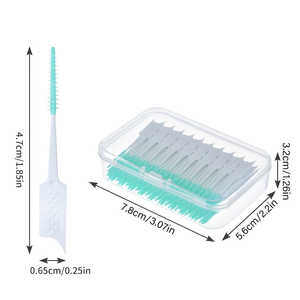 Mini Paquete de 400 Palillos de Hilo Dental con Sabor a Menta, Cepillos Interdentales Suaves para Limpieza Bucal, Sin Formaldehído, Hechos de Plástico - Product Image 2