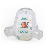 Couches jetables imprimées PERLA pour bébés, avec protection anti-fuites en pulpe de cellulose, surface sèche, SAP japonais, taille 3, 7, 16-18 livres, fabriquées en Turquie