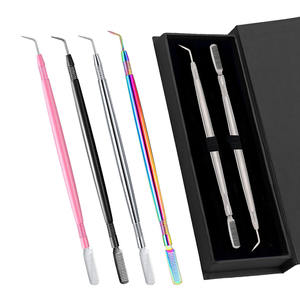 Outils d'extension de cils en acier inoxydable plasma noir, marque privée, avec rainures, outil de levage d'extension de cils pointus par Bahasa Pro - Product Image 1