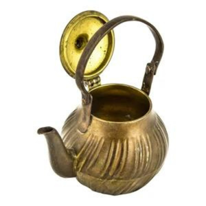 This antique brass tea pot is a rare collectible Indian classical design for kitchen and home. - Product Image 3