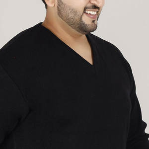 Sweat-shirts d'hiver confortables pour hommes grandes tailles, 100% coton, unis, décontractés, tricotés, vente directe d'usine - Product Image 5