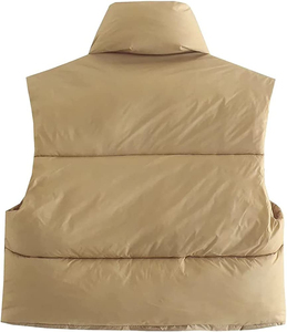 Chaqueta de Invierno Acolchada para Mujer, Gruesa, Rellena de Poliéster, Transpirable, de Lona, con Cuello Alto, Cierre de Cremallera, Larga, Personalizable - Product Image 6