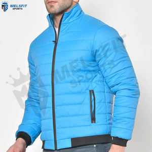 Blouson matelassé léger et respirant pour homme, coupe-vent, écologique, avec col montant et motif lettre sur le devant, idéal pour l'hiver - Product Image 3