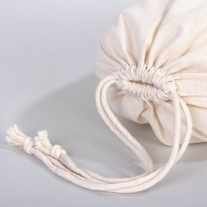 Natural Cotton <b>Drawstring</b> <b>Pouch</b> 8x12 Organic Favor & Gift Bag with Custom Logo Embroidery Screen Printing for Craft & Promotion - Product Image 5