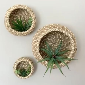 Panier de jardinière mural rond en jonc de mer écologique fait à la main pot de plante suspendu en gros de l'usine du Vietnam - Product Image 2