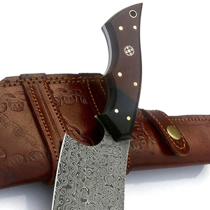 Cuchillo de acero de Damasco con mango de madera, cuchillo de cocina, cuchillo de carnicero, cuchillos de Chef, mango de hoja negra y madera, espiga completa - Product Image 2