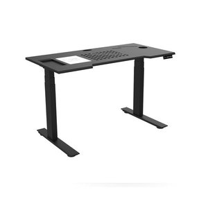 Adjustable Metal TechDesk Pro <b>Black</b> <b>Desk</b> with 160kg Load Capacity and 65-130cm Height Adjustment - Product Image 3