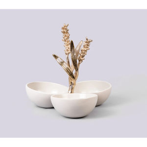 Tazón de Chocolate de Triple Sección con Mango Abstracto Moderno, Servidor Artístico de Aperitivos de Metal para Mesa de Comedor y Decoración del Hogar - Product Image 5