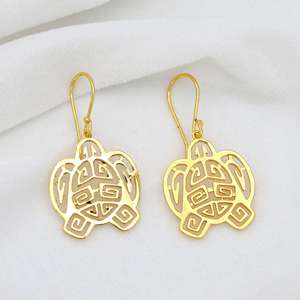 Trendy Fashionable Ocean Sea Turtle <b>Dangle</b> <b>Earring</b> 18k <b>Gold</b> Plated Brass Animal Beach Boho Jewelry Bulk Wholesale Drop <b>Earring</b> - Product Image 6