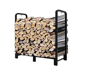 Best Choice High Quality Black Metal <b>Firewood</b> Rack <b>Indoor</b>/Outdoor <b>Storage</b> Holder for <b>Firewood</b> Logs - Product Image 6