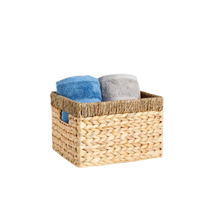 Design classique Rectangle carré paniers à linge jacinthe d'eau vietnamien boîte de rangement poignée Injection techniques ensemble en gros - Product Image 2