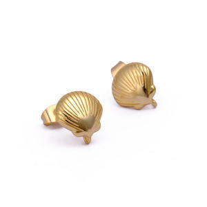 ตัวเชื่อมต่อต่างหูรูปเปลือกหอยทองเหลืองเคลือบทอง ขนาด 10 มม. แบบห่วงเดี่ยว สำหรับทำเครื่องประดับ - Product Image 3