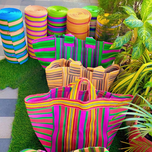 Grands sacs à provisions écologiques en nylon et polypropylène recyclés Sacs en vrac durables fabriqués en Inde pour les supermarchés - Product Image 1